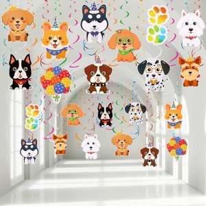 Dog Paw Print Hanging Party Decorations (30 Pcs)